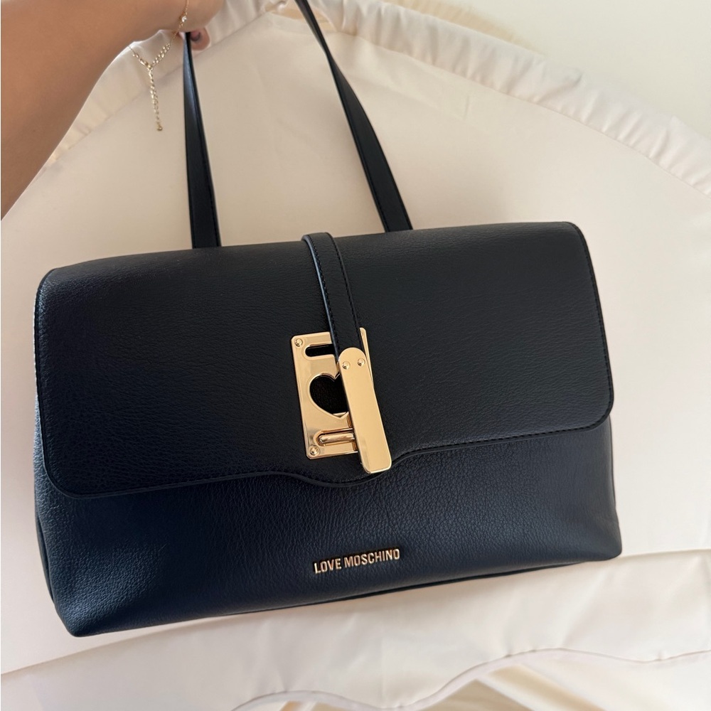 Love Moschino Shoulder Bag with Gold Accent